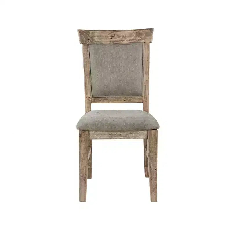Sedia da pranzo grigia, senza braccioli, con schienale alto, rivestita in tessuto, set da 2