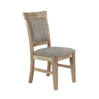 Sedia da pranzo grigia, senza braccioli, con schienale alto, rivestita in tessuto, set da 2