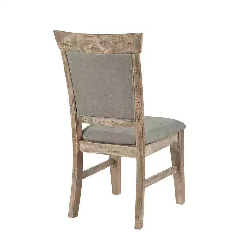 Sedia da pranzo grigia, senza braccioli, con schienale alto, rivestita in tessuto, set da 2