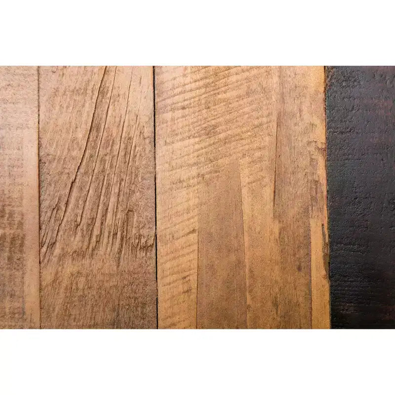 Comodino con 3 cassetti in rovere naturale, motivo Chevron, singolo