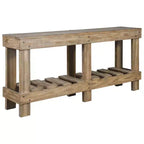 Susandeer Sofa and Console Table Brown - Signature Design by Ashley: Modern Entryway, Open Shelf Storage