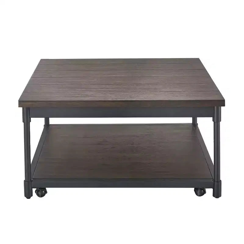 Prescott Lift Top Square Cocktail Table Dark Brown - Steve Silver Co.: Rustic Storage, Casters, Wood Veneer, 36"x36"