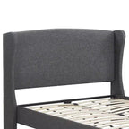 Struttura letto imbottita con testiera ad ali, grigia – Per 1–2 persone, Queen/King