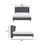 Struttura letto imbottita con testiera ad ali, grigia – Per 1–2 persone, Queen/King