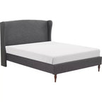Struttura letto imbottita con testiera ad ali, grigia – Per 1–2 persone, Queen/King