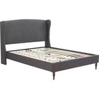 Struttura letto imbottita con testiera ad ali, grigia – Per 1–2 persone, Queen/King