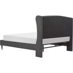 Struttura letto imbottita con testiera ad ali, grigia – Per 1–2 persone, Queen/King