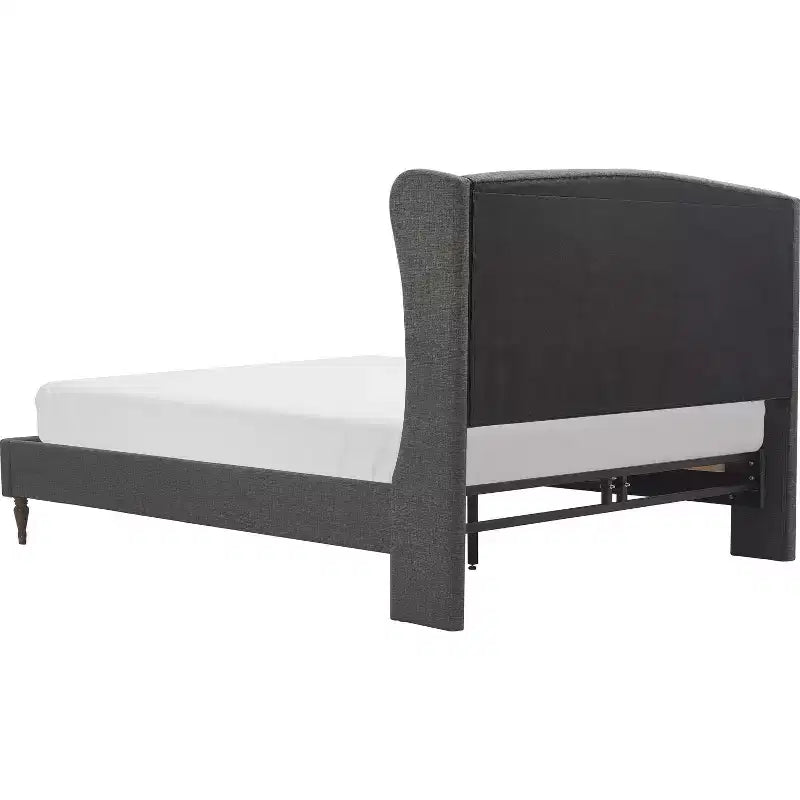 Struttura letto imbottita con testiera ad ali, grigia – Per 1–2 persone, Queen/King
