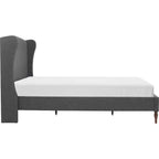 Struttura letto imbottita con testiera ad ali, grigia – Per 1–2 persone, Queen/King
