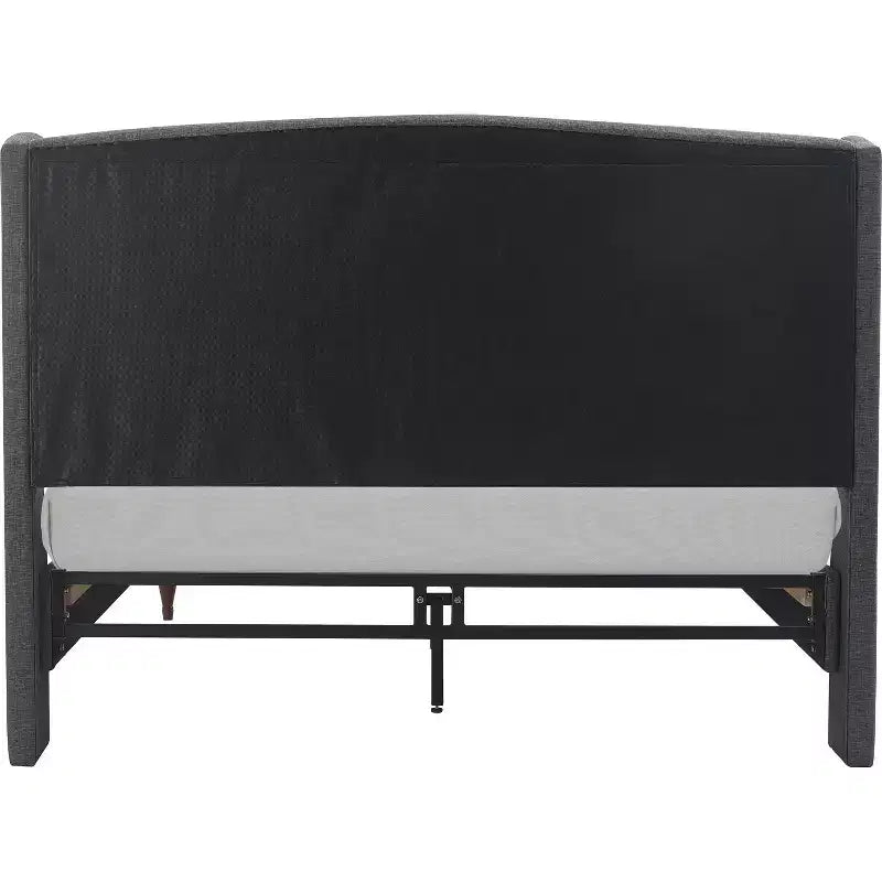 Struttura letto imbottita con testiera ad ali, grigia – Per 1–2 persone, Queen/King