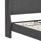 Struttura letto imbottita con testiera ad ali, grigia – Per 1–2 persone, Queen/King