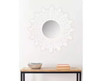 Specchio da parete a raggiera, Bianco antico/Peltro, Singolo, 30,5 cm × 30,5 cm