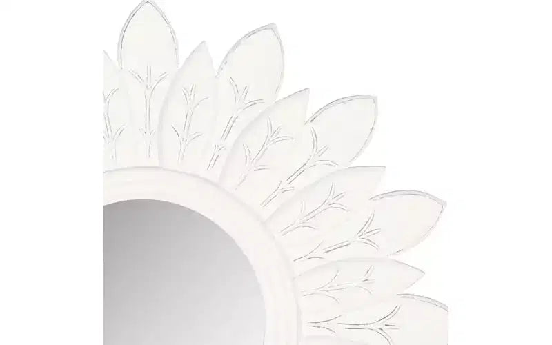 Specchio da parete a raggiera, Bianco antico/Peltro, Singolo, 30,5 cm × 30,5 cm