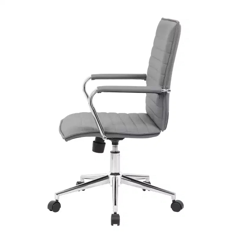 Sedia da ufficio in vinile, nero/grigio/bianco, monoposto, altezza regolabile