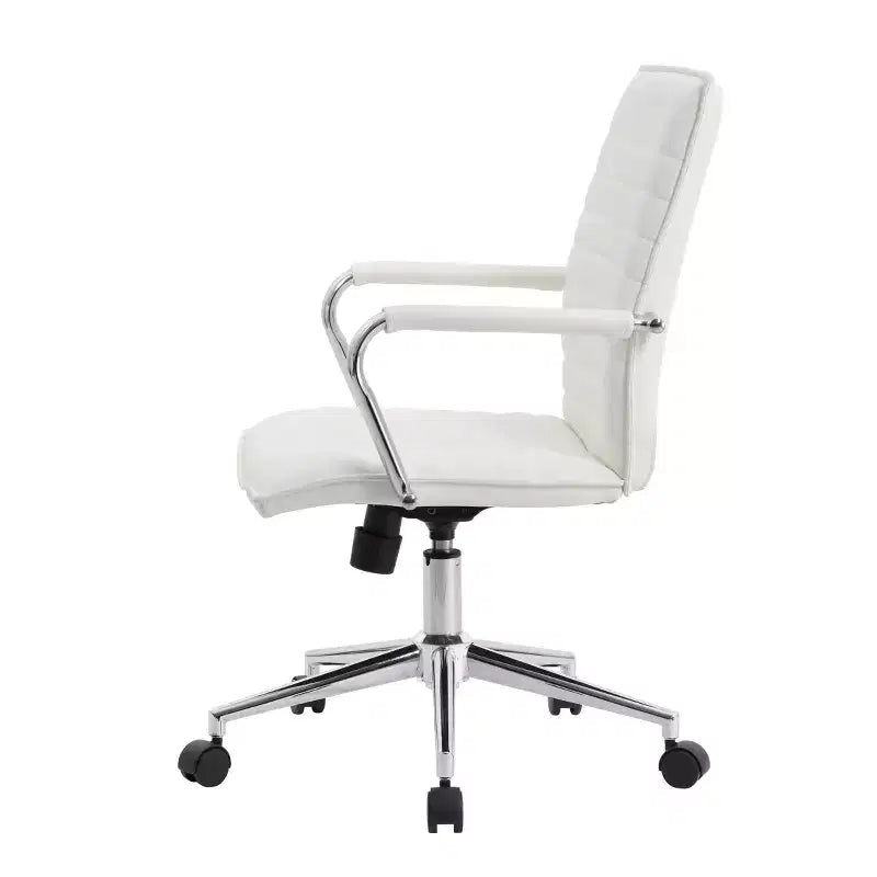 Sedia da ufficio in vinile, nero/grigio/bianco, monoposto, altezza regolabile