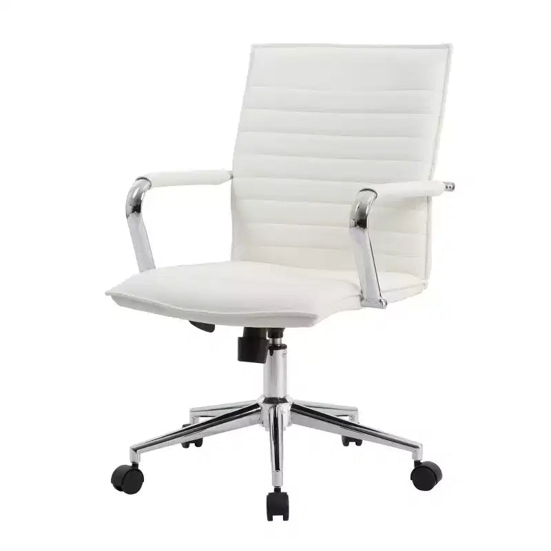 Sedia da ufficio in vinile, nero/grigio/bianco, monoposto, altezza regolabile