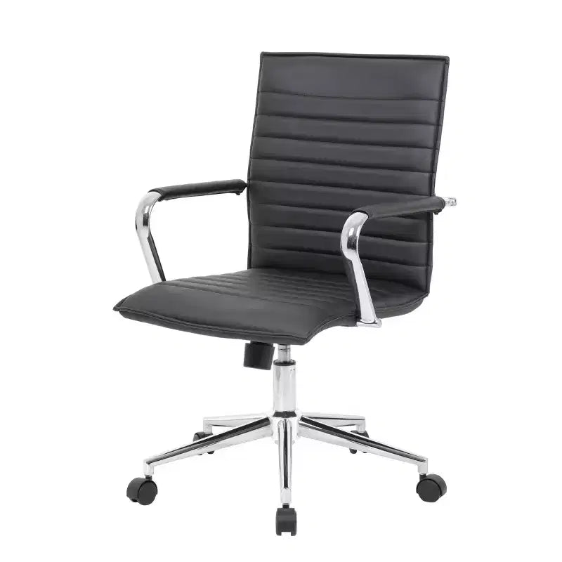 Sedia da ufficio in vinile, nero/grigio/bianco, monoposto, altezza regolabile