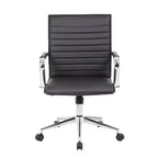 Sedia da ufficio in vinile, nero/grigio/bianco, monoposto, altezza regolabile