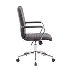 Sedia da ufficio in vinile, nero/grigio/bianco, monoposto, altezza regolabile
