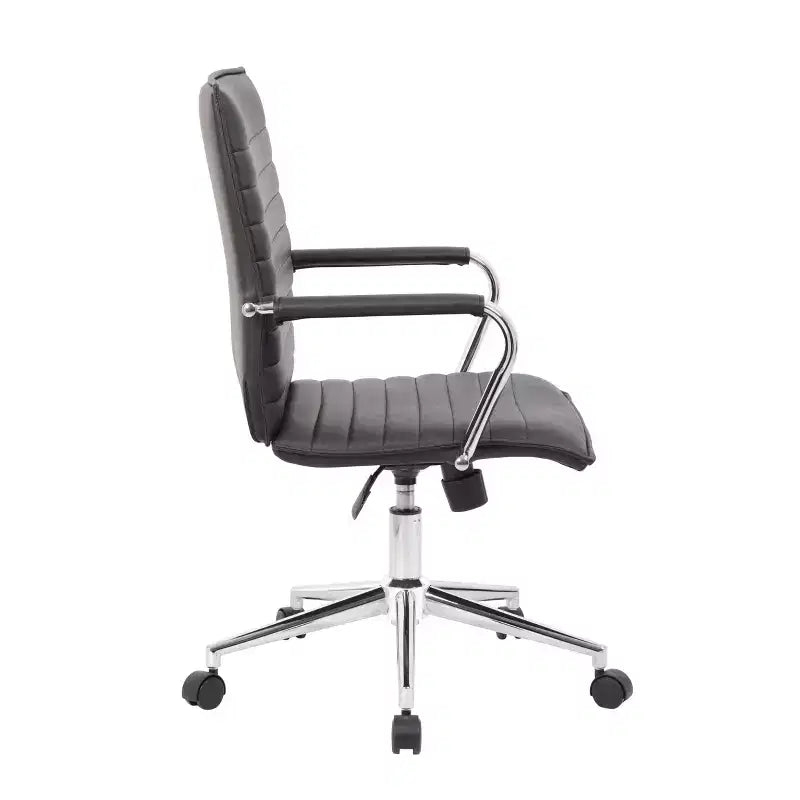 Sedia da ufficio in vinile, nero/grigio/bianco, monoposto, altezza regolabile