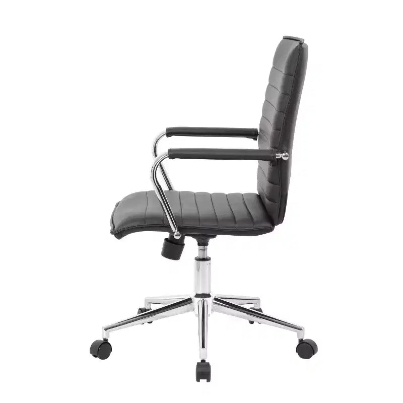Sedia da ufficio in vinile, nero/grigio/bianco, monoposto, altezza regolabile