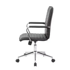 Sedia da ufficio in vinile, nero/grigio/bianco, monoposto, altezza regolabile