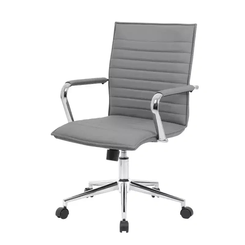 Sedia da ufficio in vinile, nero/grigio/bianco, monoposto, altezza regolabile