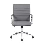 Sedia da ufficio in vinile, nero/grigio/bianco, monoposto, altezza regolabile