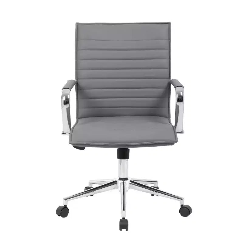 Sedia da ufficio in vinile, nero/grigio/bianco, monoposto, altezza regolabile