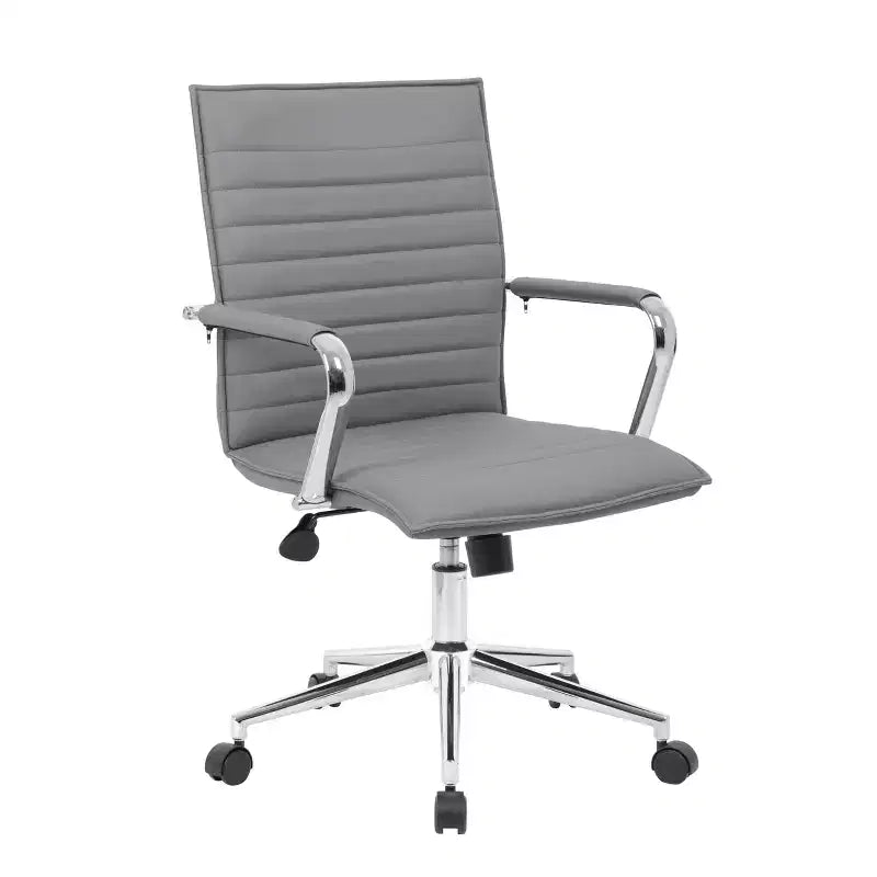 Sedia da ufficio in vinile, nero/grigio/bianco, monoposto, altezza regolabile