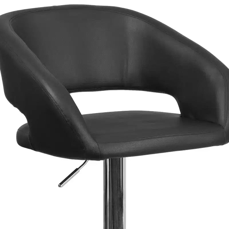 Sgabello da bar girevole regolabile in altezza, schienale medio imbottito, colori assortiti, per 1 persona