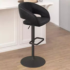 Sgabello da bar girevole regolabile in altezza, schienale medio imbottito, colori assortiti, per 1 persona