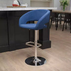 Sgabello da bar girevole regolabile in altezza, schienale medio imbottito, colori assortiti, per 1 persona