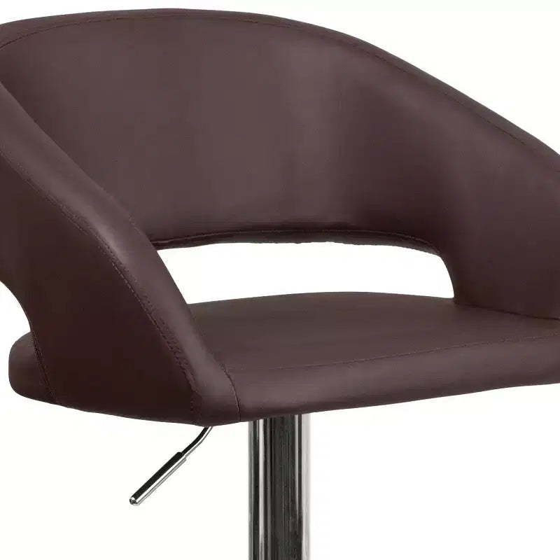 Sgabello da bar girevole regolabile in altezza, schienale medio imbottito, colori assortiti, per 1 persona