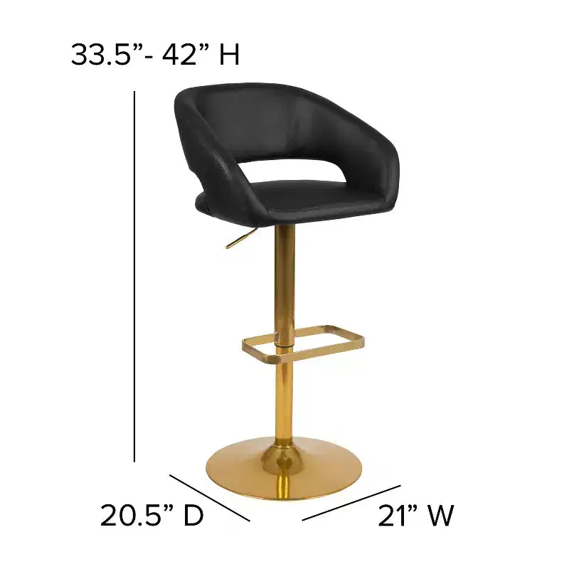 Sgabello da bar girevole regolabile in altezza, schienale medio imbottito, colori assortiti, per 1 persona