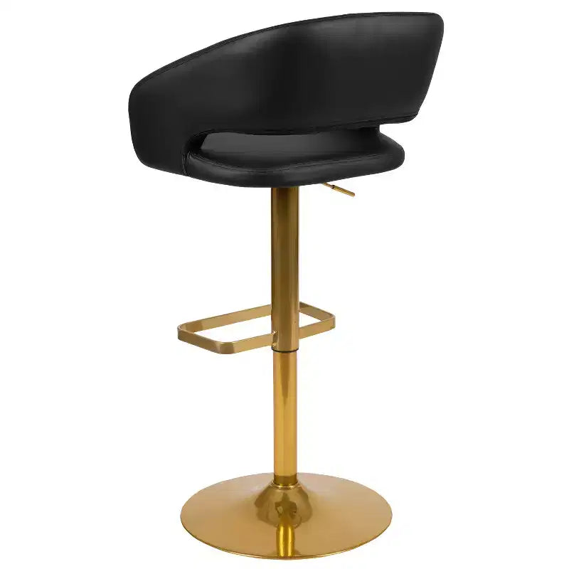 Sgabello da bar girevole regolabile in altezza, schienale medio imbottito, colori assortiti, per 1 persona