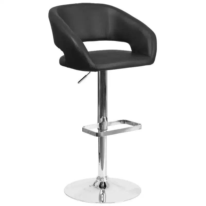 Sgabello da bar girevole regolabile in altezza, schienale medio imbottito, colori assortiti, per 1 persona