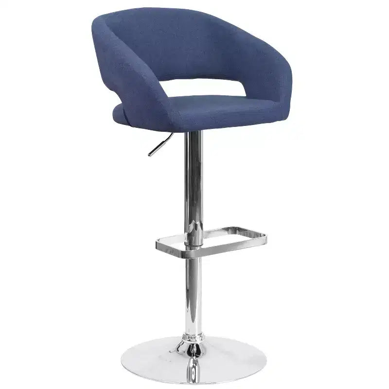 Sgabello da bar girevole regolabile in altezza, schienale medio imbottito, colori assortiti, per 1 persona
