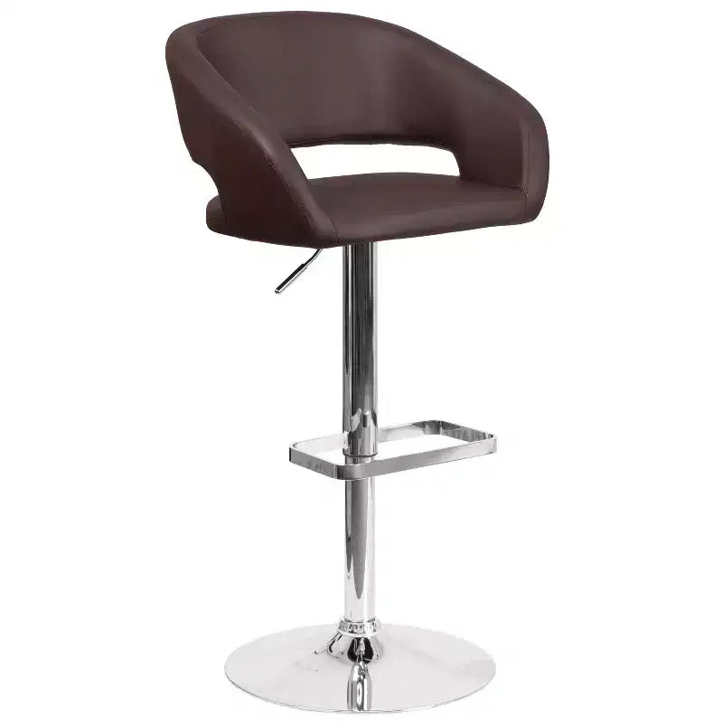 Sgabello da bar girevole regolabile in altezza, schienale medio imbottito, colori assortiti, per 1 persona