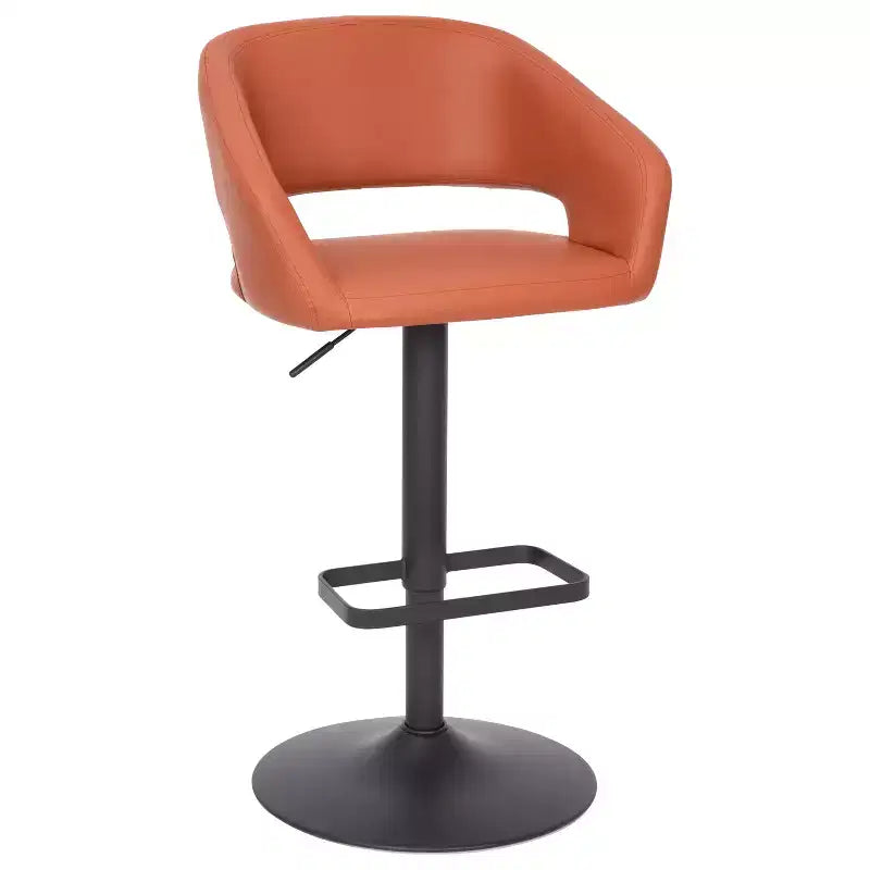 Sgabello da bar girevole regolabile in altezza, schienale medio imbottito, colori assortiti, per 1 persona