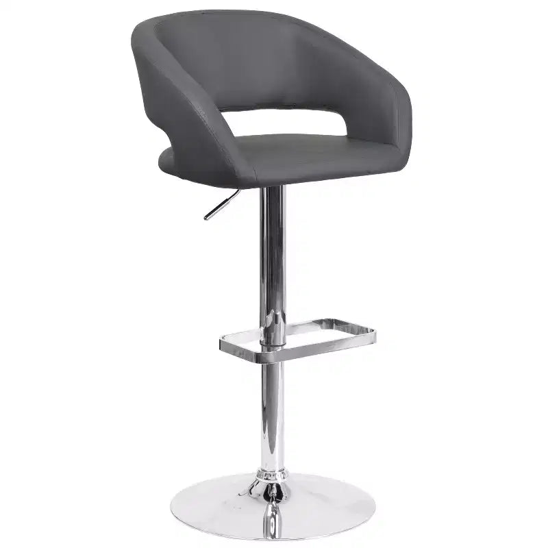 Sgabello da bar girevole regolabile in altezza, schienale medio imbottito, colori assortiti, per 1 persona