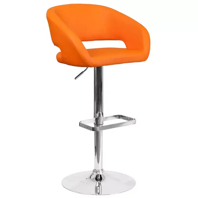 Sgabello da bar girevole regolabile in altezza, schienale medio imbottito, colori assortiti, per 1 persona