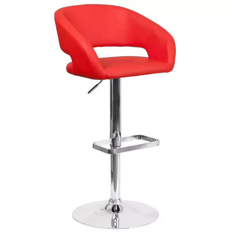 Sgabello da bar girevole regolabile in altezza, schienale medio imbottito, colori assortiti, per 1 persona