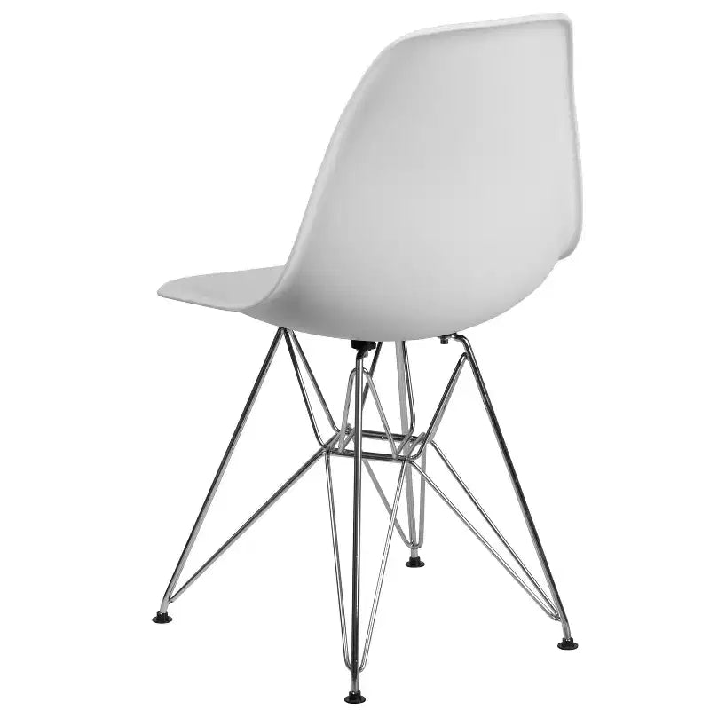 Poltroncina accentata modellata grigio muschio / bianca con base cromata, 1 posto