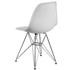 Poltroncina accentata modellata grigio muschio / bianca con base cromata, 1 posto