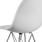 Poltroncina accentata modellata grigio muschio / bianca con base cromata, 1 posto