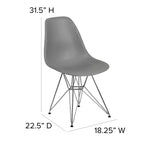 Poltroncina accentata modellata grigio muschio / bianca con base cromata, 1 posto