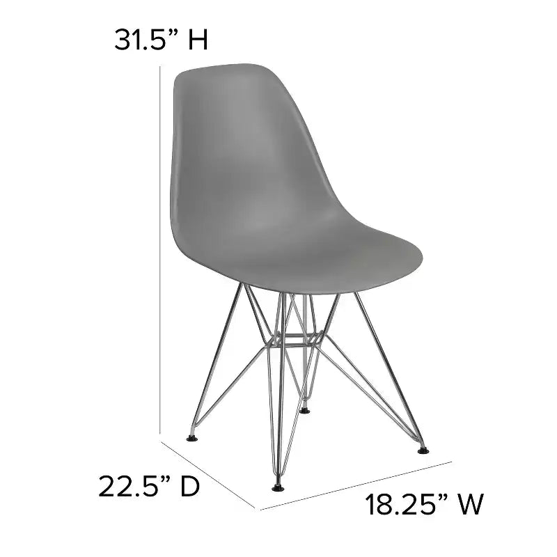 Poltroncina accentata modellata grigio muschio / bianca con base cromata, 1 posto