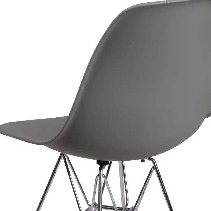 Poltroncina accentata modellata grigio muschio / bianca con base cromata, 1 posto