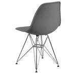 Poltroncina accentata modellata grigio muschio / bianca con base cromata, 1 posto